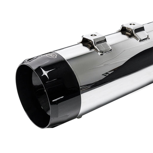 S&S CYCLE Mk45 TOURING MUFFLER for M8 TOURING MODELS—Chrome with Chrome Tracer End Cap - 550-0669 - PartsOutlet.com.au