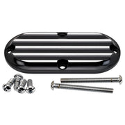JOKER MACHINE Inspection Cover - Black/Silver - Finned - Harley-Davidson 1999-2006 - 06-95TC - PartsOutlet.com.au