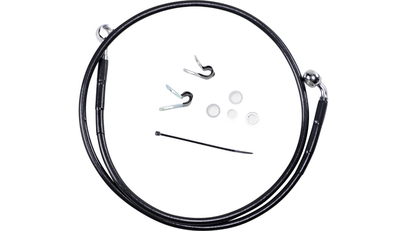 DRAG SPECIALTIES Brake Line - Front - Black - +6" - '04-'10 XL - 660313-6BLK