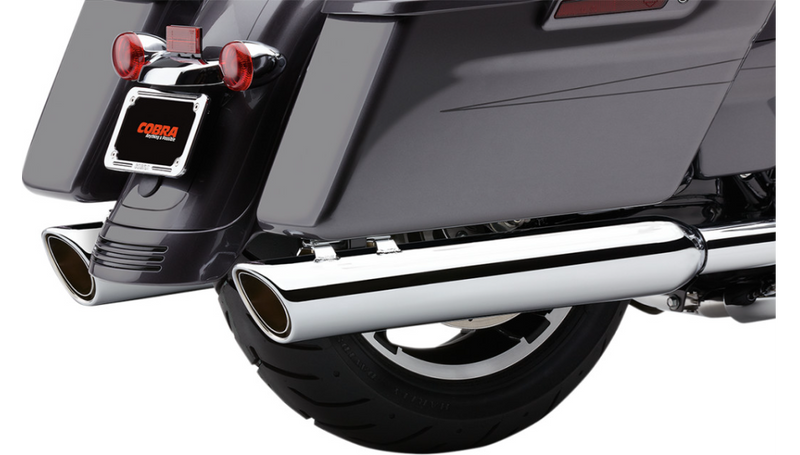 COBRA 909 4" Mufflers - Chrome - '95-'16 FL Bagger - 6106