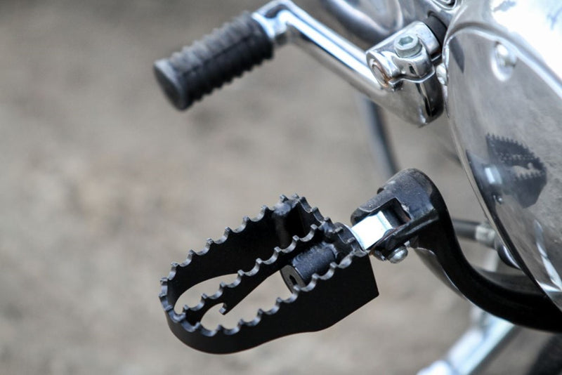 BURLY BRAND MX Footpegs - Driver - Black/Chrome - '18-'23 - B13-1007B - PartsOutlet.com.au