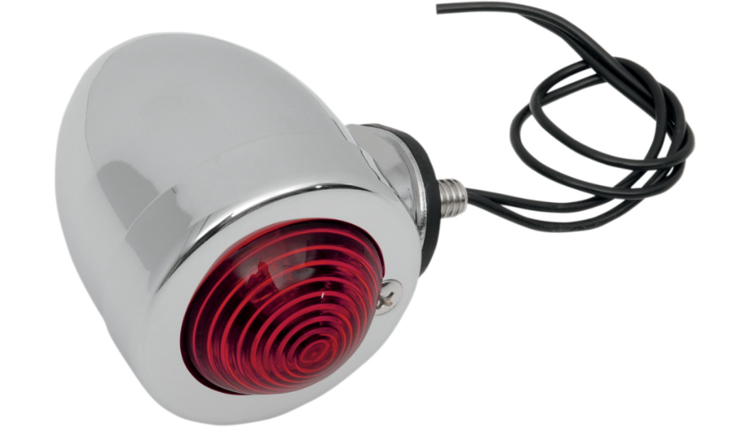 DRAG SPECIALTIES Bullet Light with Mount - Dual Filament - 82.6 MM (3-1/4") - Red Lens 162051-BC207