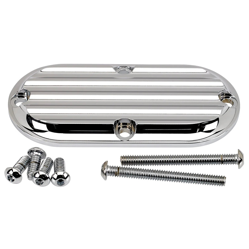 JOKER MACHINE Inspection Cover - Chrome - Finned - Harley-Davidson 1999-2006 - 06-95FN - PartsOutlet.com.au