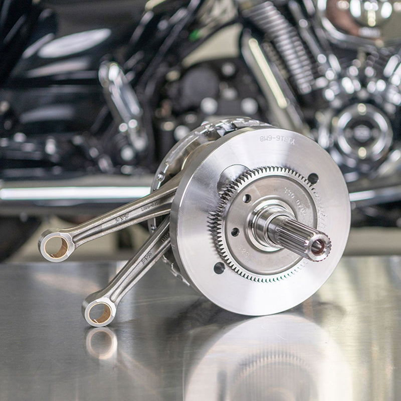 S&S CYCLE 4-3/8" Stroke Flywheel with Tapered Rods and balancer gear for M8 Models '17-'23 - 320-0601