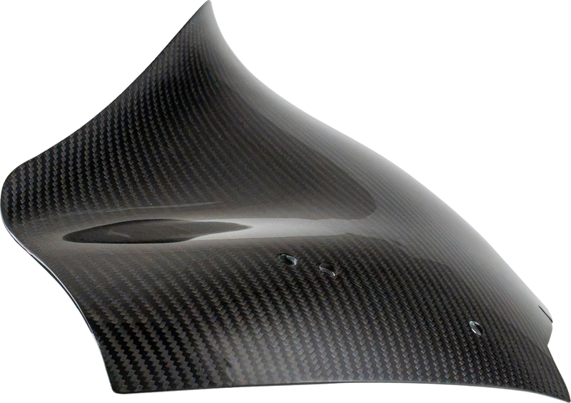 KLOCK WERKS Flare® Windshield - Sport - 10" - Carbon Fiber - '23-'26 FLTR/FLTRT KWW-01-0766