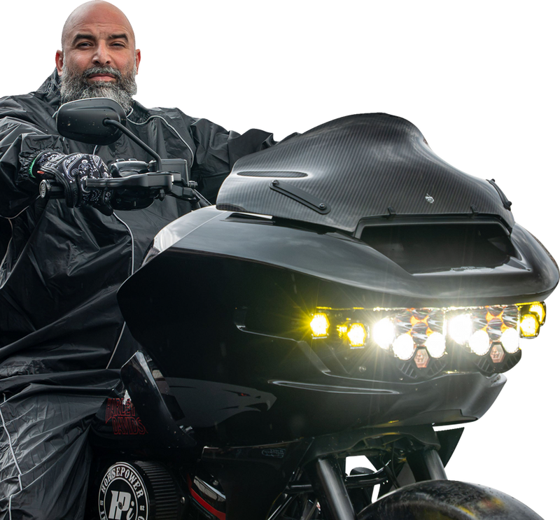 KLOCK WERKS Flare® Windshield - Sport - 10" - Carbon Fiber - '23-'26 FLTR/FLTRT KWW-01-0766