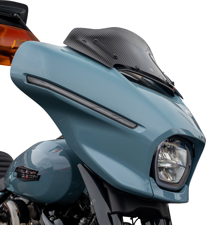 KLOCK WERKS Flare® Windshield - 8" - Carbon Fiber - '23-'26 FLHX/FLHLT KWW-01-0767