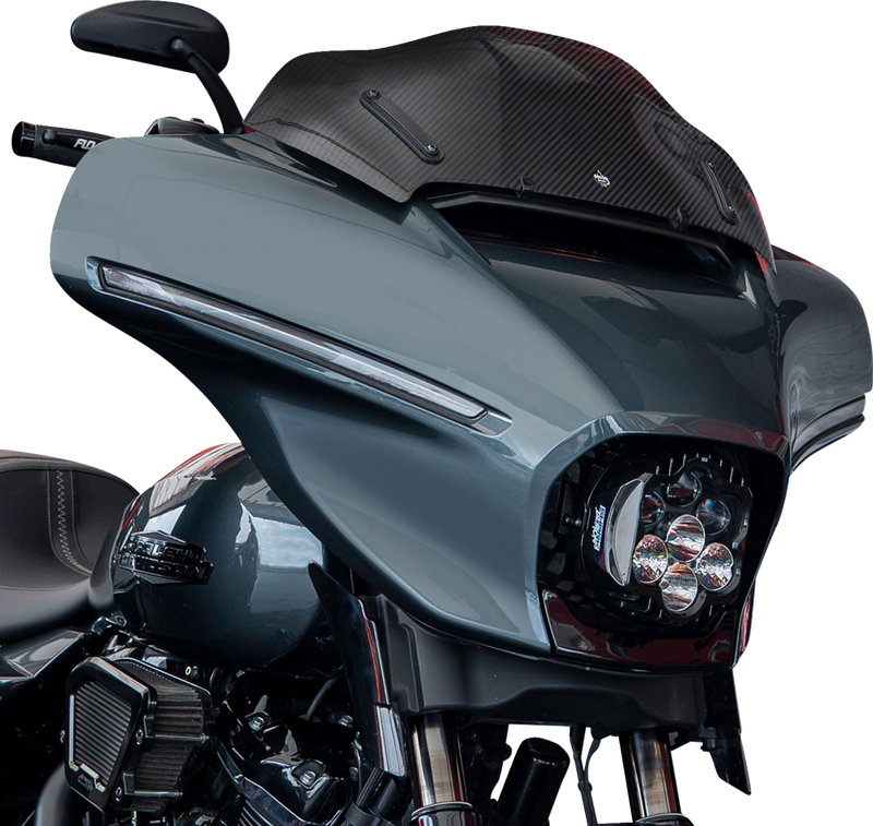 KLOCK WERKS Flare® Windshield - 8" - Carbon Fiber - '23-'26 FLHX/FLHLT KWW-01-0767
