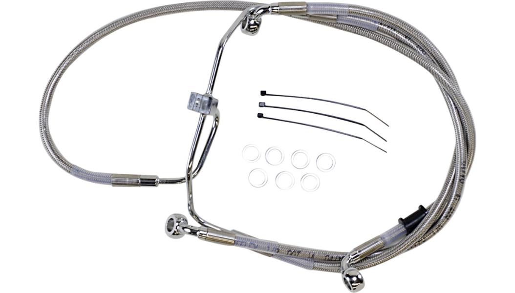 DRAG SPECIALTIES Brake Line - +8" - Stainless Steel - FXDF '08-'17 660325-8