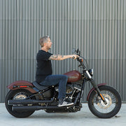 BILTWELL Handlebar - Tracker Mid - TBW & Slotted - Black 6008-2017 - PartsOutlet.com.au