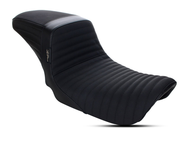 LE PERA Kickflip Dual Seat With Pleated Gripper Tape. Fits Dyna 2006-2017 - LK-591PTGP - PartsOutlet.com.au