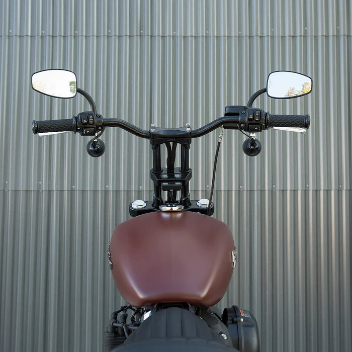 BILTWELL Handlebar - Tracker Mid - TBW & Slotted - Black 6008-2017 - PartsOutlet.com.au