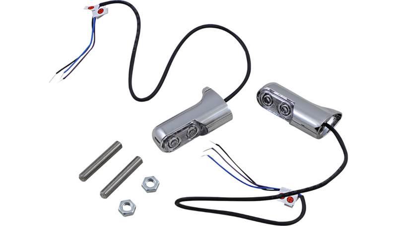 ARLEN NESS DIRECT BOLT-ON INDICATOR LIGHTS FOR XL/FXD/FXST, CHROME - Amber/Rear - 12-743 - PartsOutlet.com.au