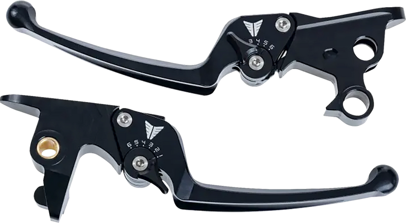 MUELLER MOTORCYCLE AG Adjustable Lever Set - Black - Softail 150-10