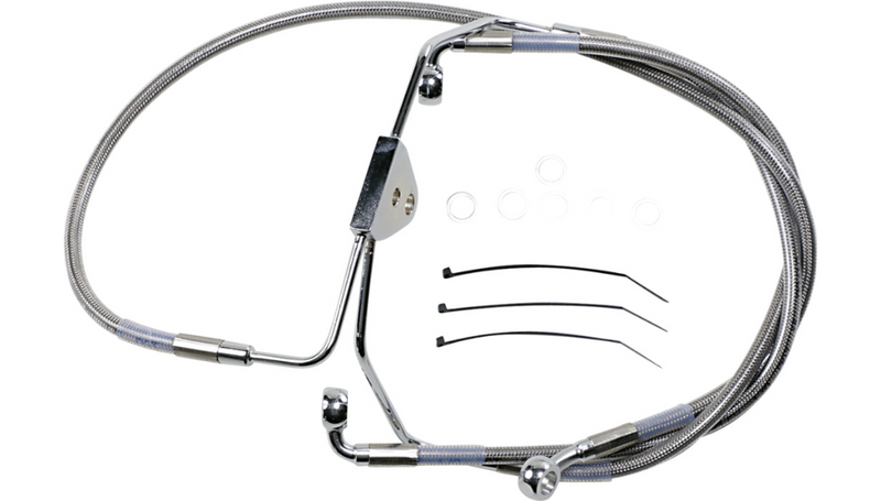 DRAG SPECIALTIES Brake Line - Front - +4" - Touring - FL '08-'13 - Stainless Steel - 620085-4