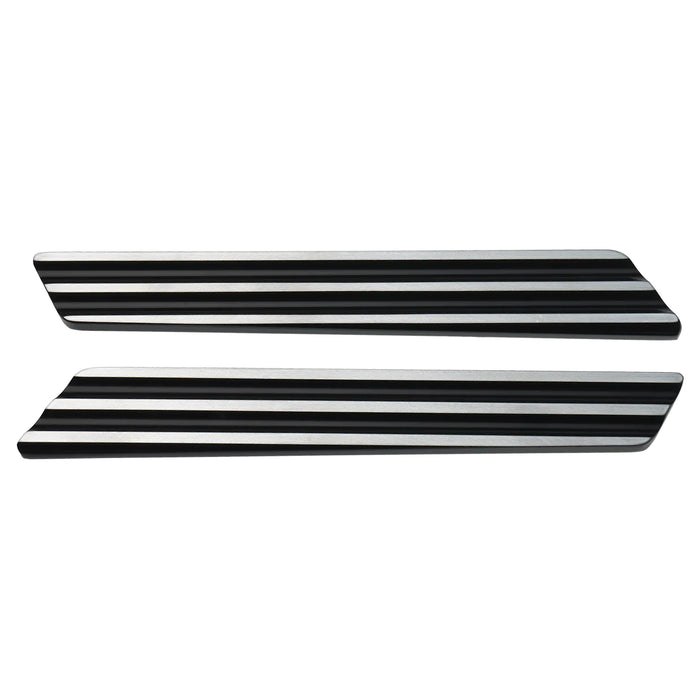 JOKER MACHINE Saddlebag Latch Inserts - Black/Silver - Harley-Davidson 2014-2020 - 04-501-2 - PartsOutlet.com.au