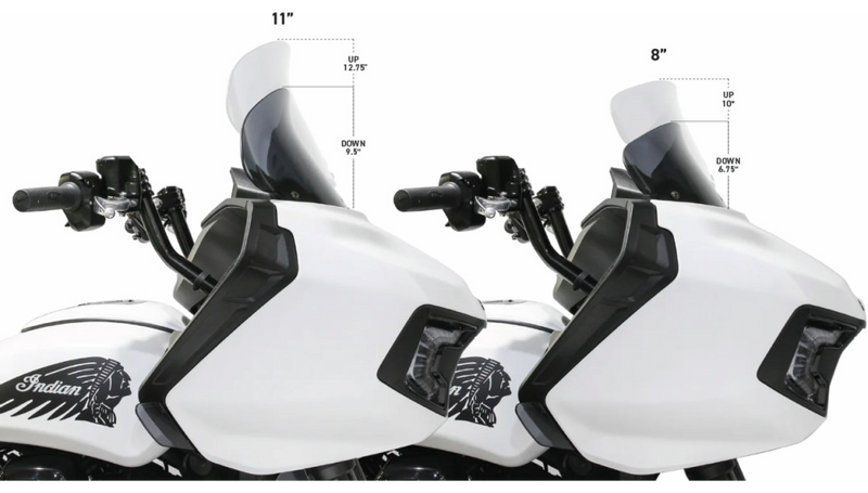KLOCK WERKS Flare Windshield - 10" - Short - Dark Smoke - Chieftain '14-'25 - KWW-04-0040
