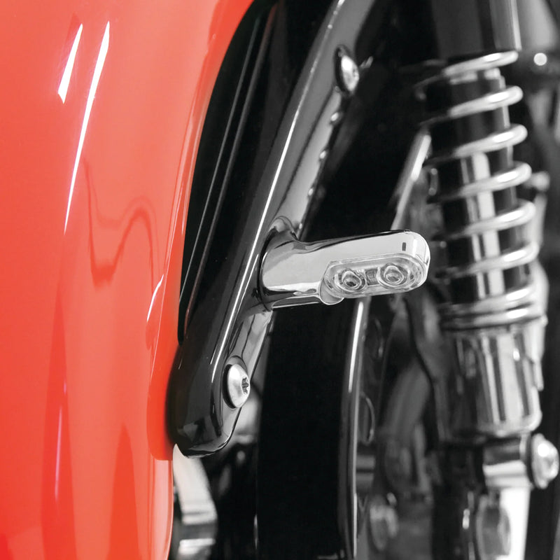 ARLEN NESS DIRECT BOLT-ON INDICATOR LIGHTS FOR XL/FXD/FXST, CHROME - Red/Rear - 12-740 - PartsOutlet.com.au