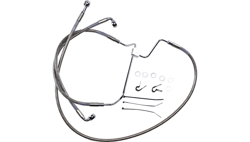 DRAG SPECIALTIES Brake Line - +8" - Stainless Steel - FL '14-'19 - 614085-8