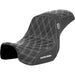 SADDLEMEN Pro Series SDC Performance Seat - Carbon Fiber/Lumbar Gripper - White Stitch - Dyna '06-'17 - SC80604WHI - PartsOutlet.com.au