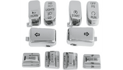 DRAG SPECIALTIES Switch Caps - Audio/Cruise - Harley-Davidson 1996-2013 - Chrome H18-033700-C - PartsOutlet.com.au