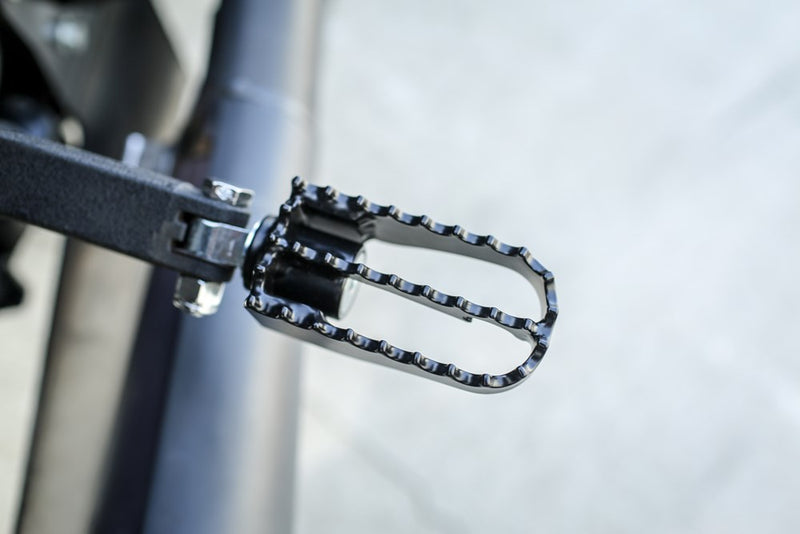 BURLY BRAND MX Footpegs - Passenger - Black/Chrome - 2018-2023 - B13-1008B - PartsOutlet.com.au