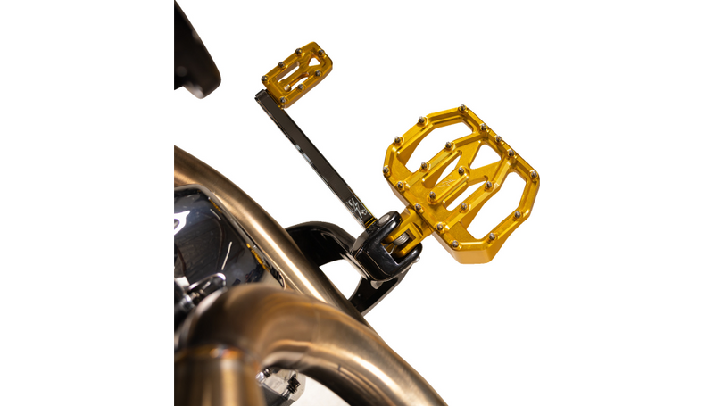 THRASHIN SUPPLY Mini Aggressor Floorboards - Gold - Rear - Harley-Davidson '72-'25 - TSC-2031-5-D