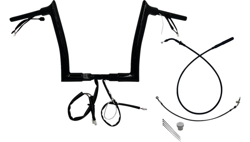 FAT BAGGERS INC. 1-1/2" EZ Install Pointed Top Handlebar - 12" - Black - FLTR '23-'25 - 849912-B