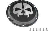 DRAG SPECIALTIES Split Skull Derby Cover - Harley-Davidson 2004-2022 - Black 78044B - PartsOutlet.com.au