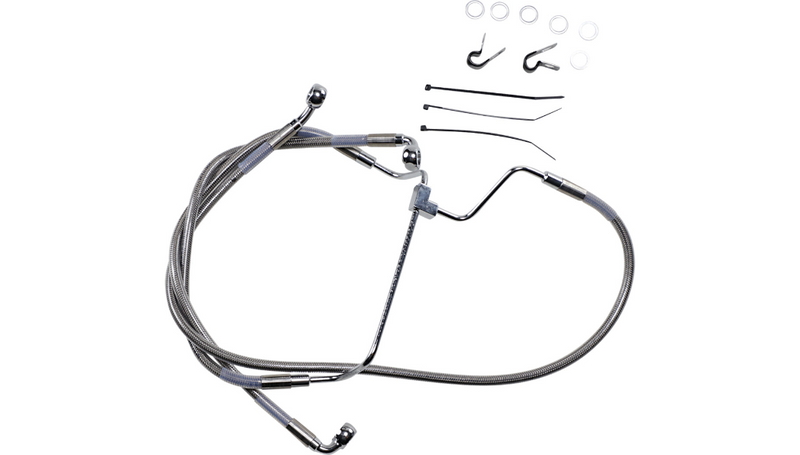 DRAG SPECIALTIES Brake Line - +2" - Stainless Steel - FL '14-'19 - 614085-2