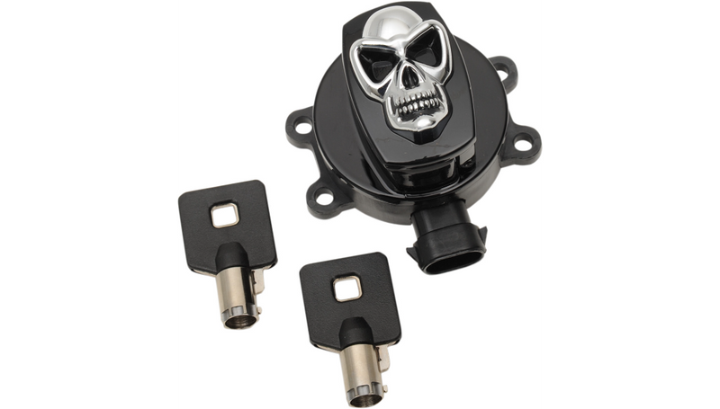 DRAG SPECIALTIES Ignition Switch - Skull - Harley-Davidson 2011-2024 - Black E21-0214GBSKD - PartsOutlet.com.au