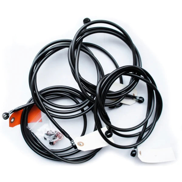 LA CHOPPERS CABLE AND BRAKE LINE KIT MIDNIGHT BLACK FOR 15"-17" APE HANGERS - FLHX '14-'15 - LA-8012KT2-16M