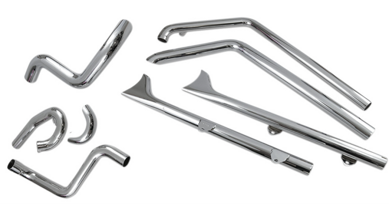 BASSANI XHAUST Fishtail True Dual Exhaust System - 30" - Softail '89-'17 - No Baffle - 1S26E-30