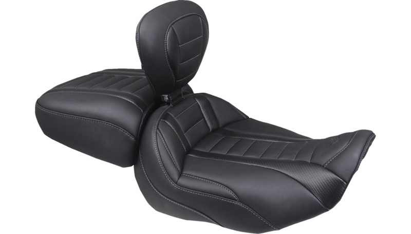 MUSTANG Deluxe Passenger Seat - Wide - Gunmetal Stitch - FLT/FLH '23-'25 - 88420GM