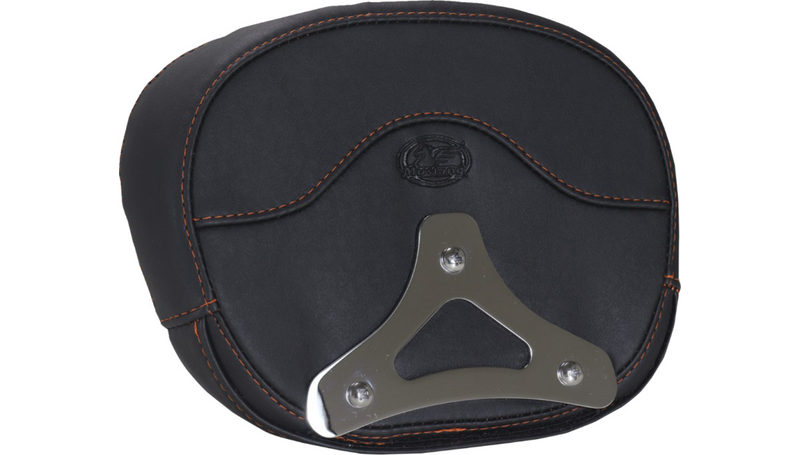 MUSTANG Deluxe Sissy Bar Pad - Diamond - Mandarin Orange Stitch - FLT/FLH '23-'25 - 88450MO