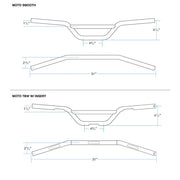 BILTWELL Handlebar - Moto - Black - SMOOTH - 6016-2012 - PartsOutlet.com.au