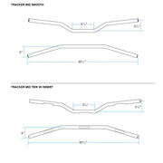 BILTWELL Handlebar - Tracker Mid - TBW & Slotted - Black 6008-2017 - PartsOutlet.com.au