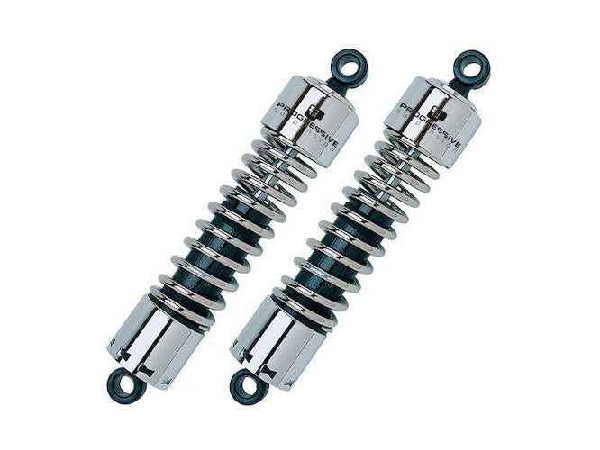 PROGRESSIVE SUSPENSION 412 Series Shock - 11" - Harley-Davidson Dyna 1991-2017 & FLD 12+ Heavy Duty - Chrome - H-D 412-4045C