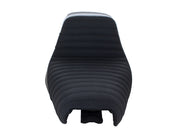 LE PERA Kickflip Dual Seat With Pleated Gripper Tape. Fits Sportster 2004-2006 & Sportster 2010-2021 Models With Either 3.3 Or 4.5 Gallon Tank - LK-596PTGP - PartsOutlet.com.au