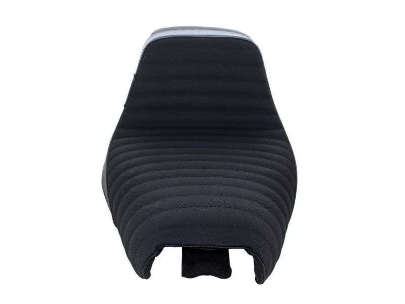LE PERA Kickflip Dual Seat With Pleated Gripper Tape. Fits Sportster 2004-2006 & Sportster 2010-2021 Models With Either 3.3 Or 4.5 Gallon Tank - LK-596PTGP - PartsOutlet.com.au