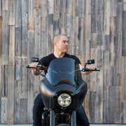 BILTWELL Handlebar - Tracker Mid - TBW & Slotted - Chrome 6008-1057 - PartsOutlet.com.au