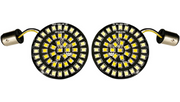 DRAG SPECIALTIES Bullet-Style Dual Front Turn Signal Insert - White - Amber - Harley-Davidson 2007-2021 - DS-300-AW-1157 - PartsOutlet.com.au