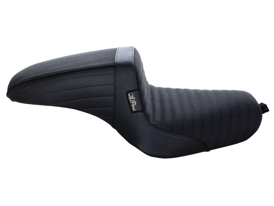 LE PERA Kickflip Dual Seat With Pleated Gripper Tape. Fits Sportster 2004-2006 & Sportster 2010-2021 Models With Either 3.3 Or 4.5 Gallon Tank - LK-596PTGP