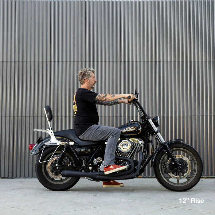 BILTWELL Risers - Murdock - Pullback - 12" - Chrome 6404-105-12