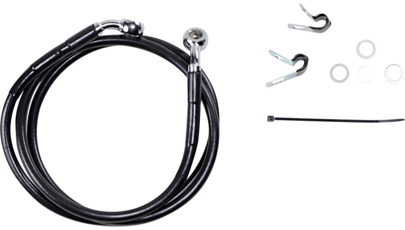 DRAG SPECIALTIES Brake Line - Front - Black - +6" - '04-'12 XL - 660310-6BLK