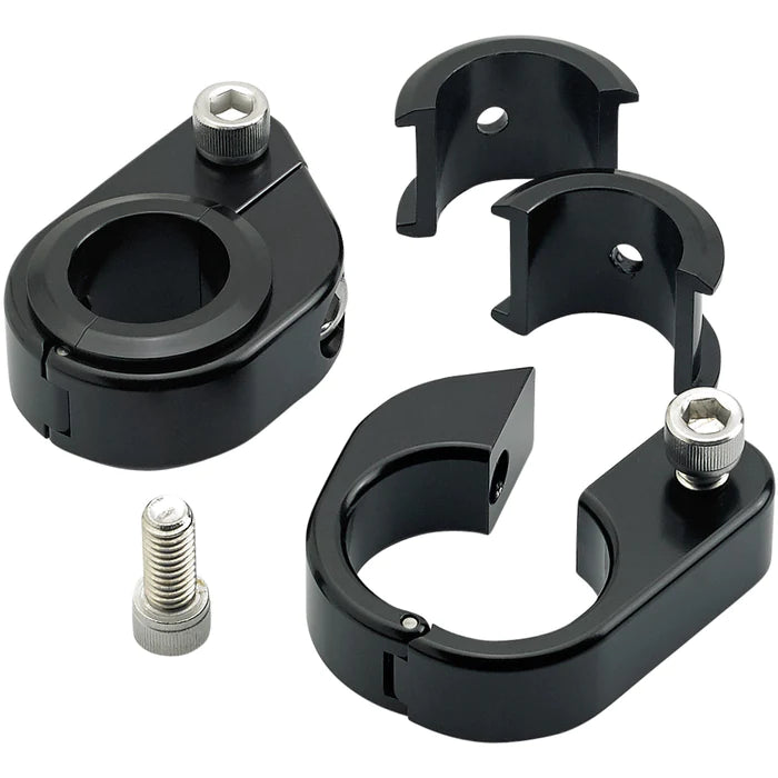 BILTWELL O/S Speed Clamps - Black Electroplated - Straight 6907-201 - PartsOutlet.com.au