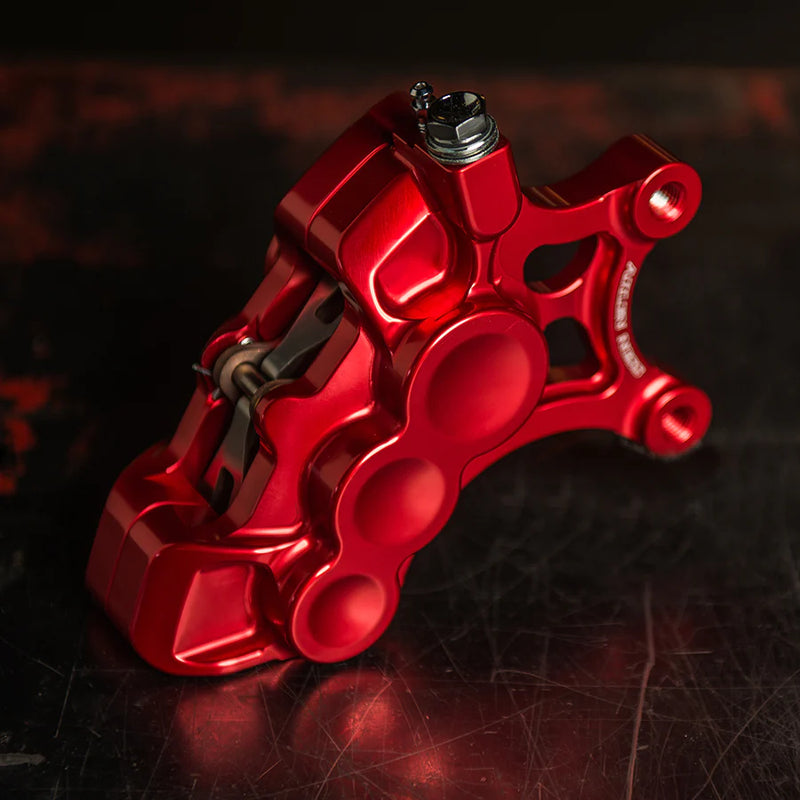 ARLEN NESS 6-PISTON DIFFERENTIAL BORE BRAKE CALIPERS, 11.8" RED - RIGHT - Harley-Davidson '06-'22 - 02-229