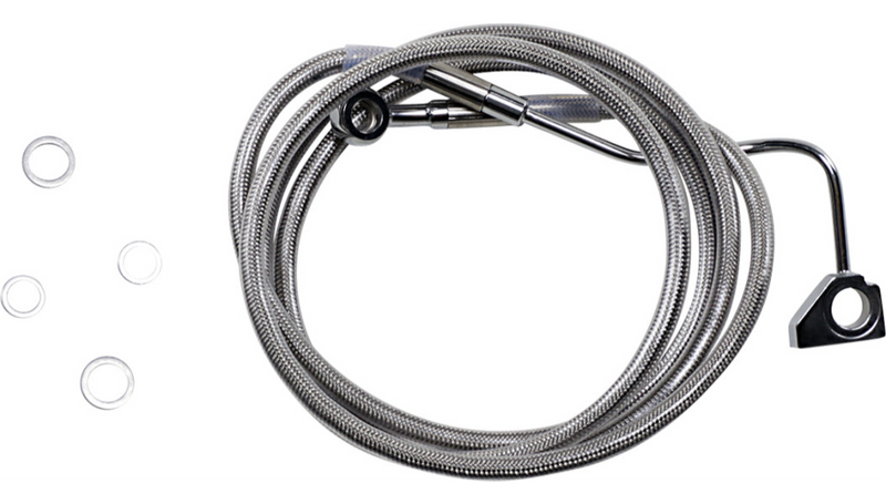 DRAG SPECIALTIES Brake Line - +10" - Stainless Steel - ABS - FL '14-'22 - 614220-10