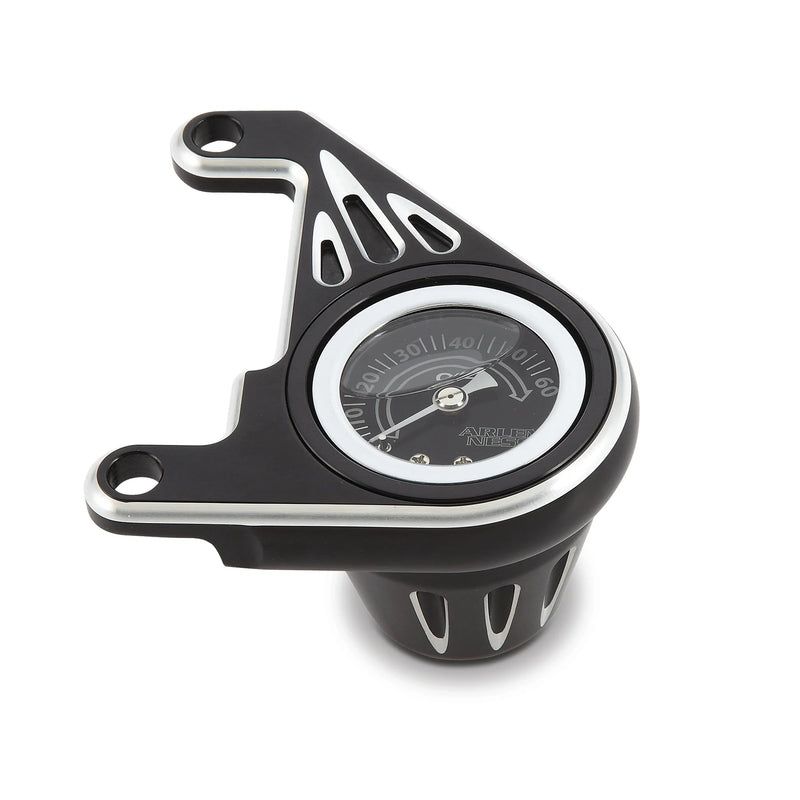 ARLEN NESS DEEP CUT® OIL PRESSURE GAUGE, BLACK - 93-up SPORTSTER - 15-667 - PartsOutlet.com.au