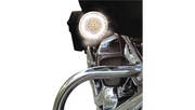 DRAG SPECIALTIES Bullet-Style Dual Front Turn Signal Insert - White - Amber - Harley-Davidson 2007-2021 - DS-300-AW-1157 - PartsOutlet.com.au